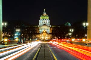 time lapse photo of traffic in harrisburg