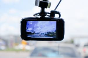 dash camera on inside of windshield