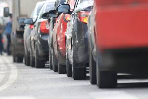 line of cars on highway