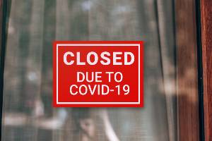 red sign for business closure