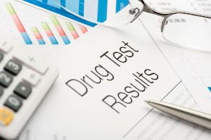 drug test results on table
