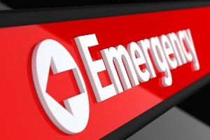 stock image of an Emergency Room sign