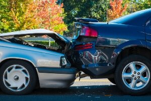 photo illustration of a rear-end crash