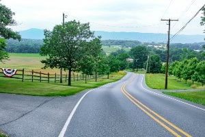 rural stretch of road