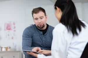 A man with a doctor.