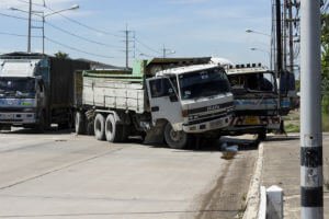 truck crash on highway