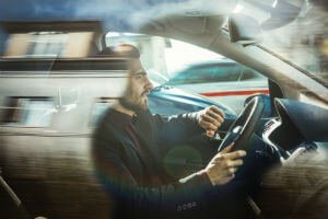driver checking watch in morning