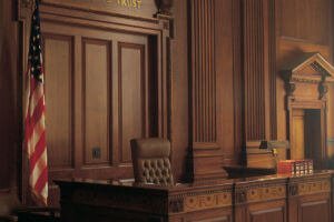 courtroom with no one inside