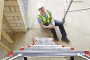 construction worker after fall from ladder