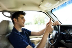 distracted young driver