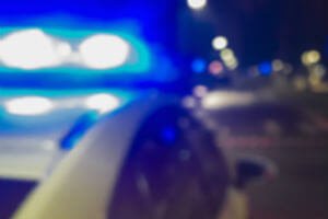 police car stopped with lights on