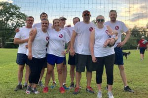 company volleyball team after match