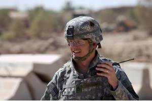 soldier in iraq listening to radio