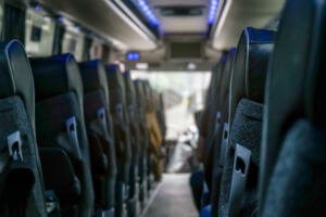 inside empty commercial bus