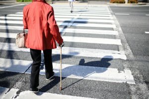pedestrians in crosswalk during day